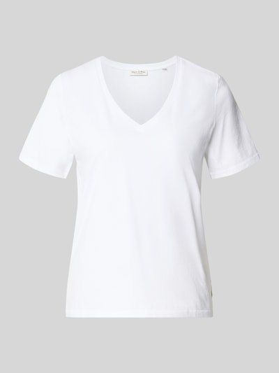 Produktfoto, Regular Fit T-Shirt aus reiner Baumwolle von Marc O'Polo, efekt: jednolity kolor, dekolt w serek, krótki rękaw, materiał: bawełna