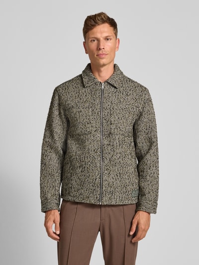 Scotch & Soda Kurtka koszulowa o kroju regular fit z dodatkiem wełny model ‘Tweed’ Ciemnozielony 4