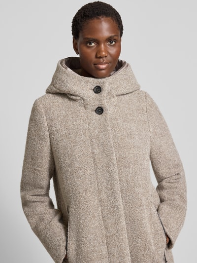 Gil Bret Mantel mit Kapuze und Reißverschlusstaschen Beige Melange 3