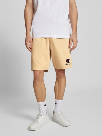 CHAMPION Sweatshorts mit Logo-Stitching und elastischem Bund Beige 4
