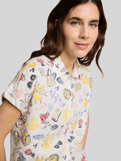 Tom Tailor Loose Fit Bluse aus Leinen-Viskose-Mix Weiss 3