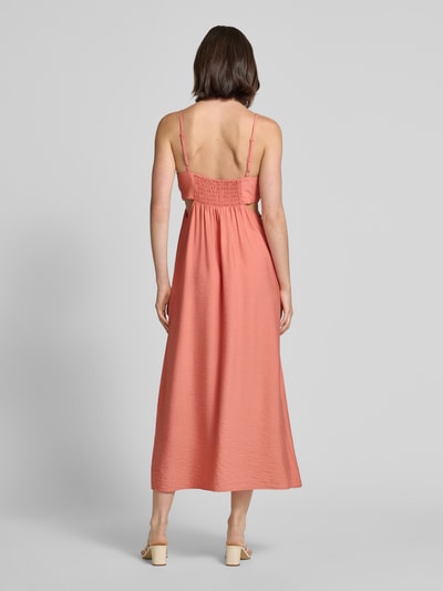 MANGO Midikleid mit seitlichen Cut Outs Modell 'GIRLY' Hellrot 5