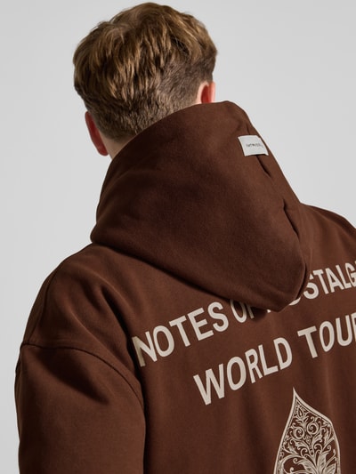 Don´t Waste Culture Sweatjacke mit Label-Detail Modell 'Rhegan' Mittelbraun 3