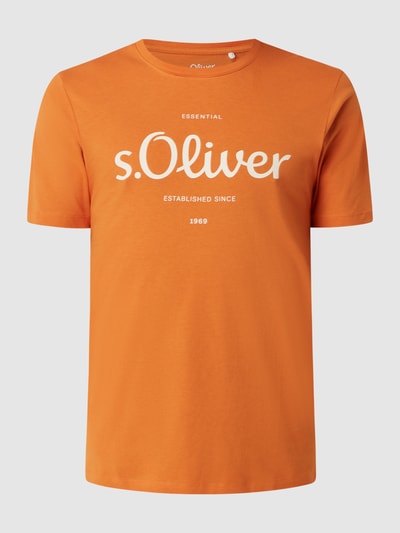 s.Oliver RED LABEL Regular Fit T-Shirt mit Logo-Print  Orange 2