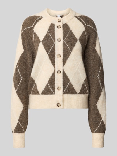YAS Cardigan aus Woll-Mix mit Rundhalsausschnitt Modell 'JOHI' Offwhite 2