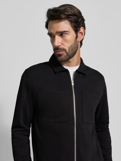 SELECTED HOMME Regular fit sweatjack van katoenmix, model 'JACKIE' Zwart - 3