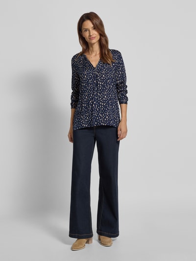 Smith and Soul Regular Fit Bluse aus Viskose mit V-Ausschnitt Modell 'VINCE' Dunkelblau 1