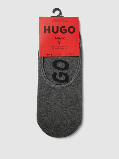 HUGO Füßlinge mit Label-Detail im 2er-Pack Mittelgrau 3