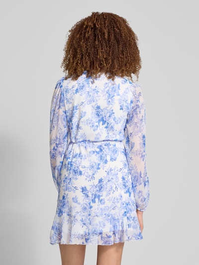 Only Getailleerde chiffon jurk met all-over motief, model 'MIRIAM' Wit - 5