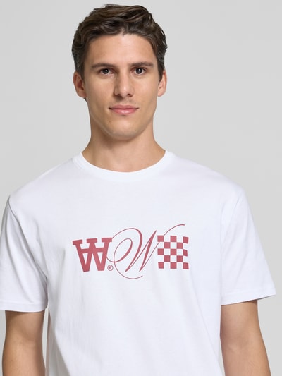 Wood Wood T-Shirt mit Logo-Print Modell 'Ace' Weiss 3