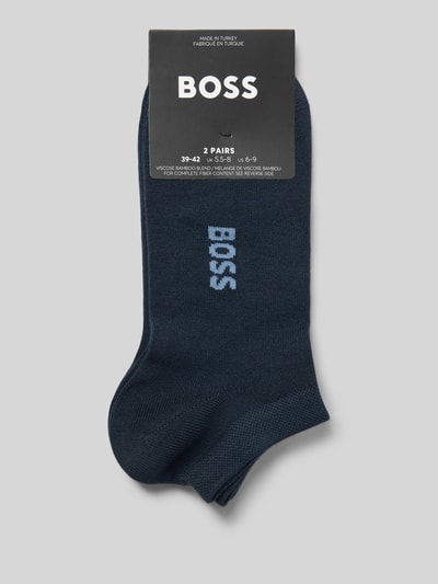 Produktfoto, Socken aus Viskose-Mix im 2er-Pack von BOSS in Optik: Unifarben mit Label-Schriftzug, Multipack: 2er-Pack, Herren, glatte Textur