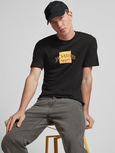 Jack & Jones T-Shirt mit Label-Print Modell 'BOSTON' Black 3