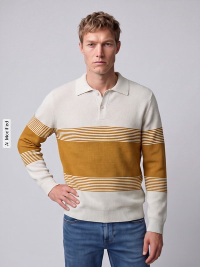 Selected Regular Fit Pullover aus reiner Baumwolle GELB 4