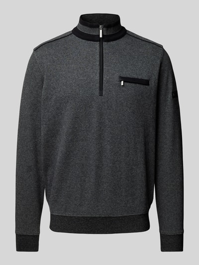 bugatti Sweatshirt mit Stehkragen Mittelgrau 2