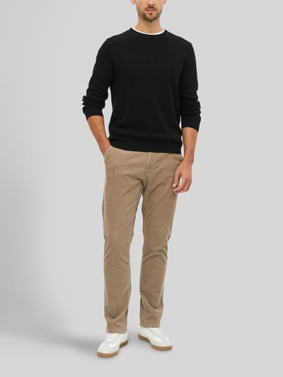 s.Oliver RED LABEL Pullover met structuurbrei-look van pure katoen Zwart - 1