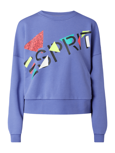 Esprit THROWBACK – bluza krótka z nadrukiem z logo  Fioletowy 2