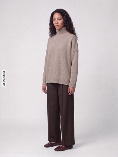 Weekend Max Mara Loose Fit Pullover aus reiner Wolle Modell 'BORGIA' Beige 1