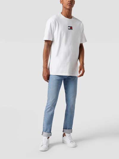 Tommy Jeans T-Shirt aus Bio-Baumwolle mit Label-Patch Weiss 1