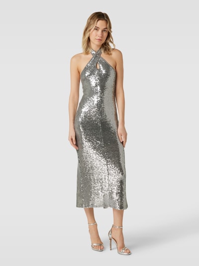 Mango Abendkleid mit Paillettenbesatz Modell 'xtricia' Silber 4