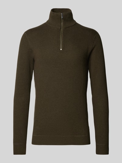 Jack & Jones Premium Strickpullover mit Stehkragen Modell 'BLUCHRISTER' Oliv 2