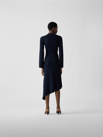 Kenzo Asymmetrisches Strickkleid Marineblau 5