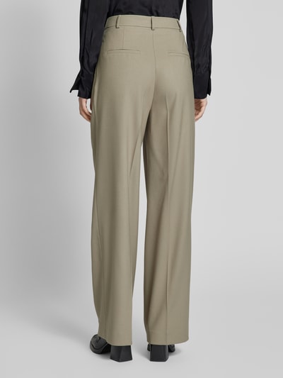 Jake*s Collection Flared pantalon met bandplooien Rietgroen - 5