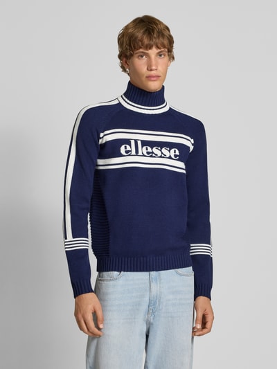 Ellesse Gebreide pullover met opstaande kraag, model 'PELLINI' Donkerblauw - 4
