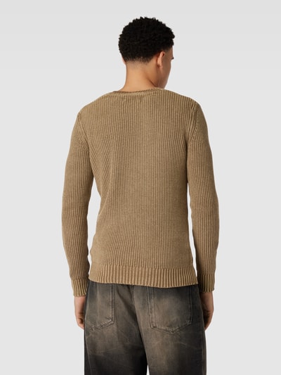 Replay Gebreide pullover met ribboorden Beige - 5