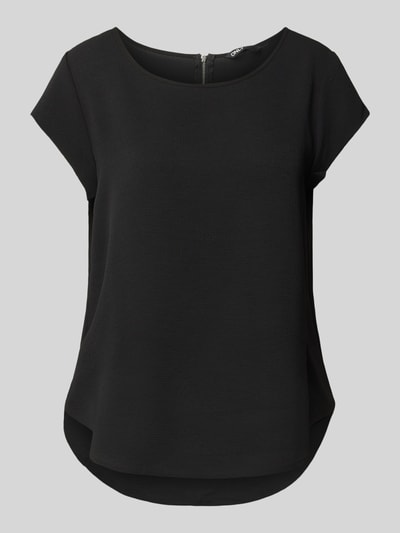 Only Blouseshirt in effen design, model 'VIC' Zwart - 2