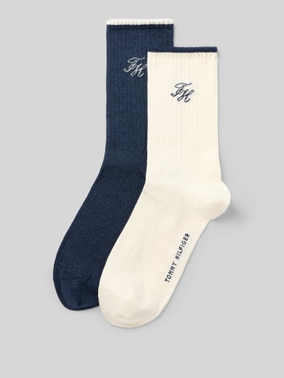 Produktfoto, Socken aus Baumwoll-Mix von Tommy Hilfiger in Dunkelblau und Weiß, weiche Struktur, Damen Socken von Tommy Hilfiger