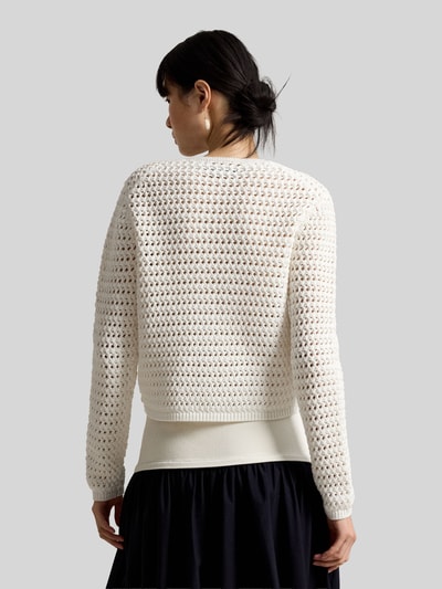Polo Ralph Lauren Cropped Strickjacke aus reiner Baumwolle Weiss 4