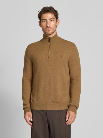 Polo Ralph Lauren Sweter z dzianiny z prążkowanymi wykończeniami Jasnobrązowy 4