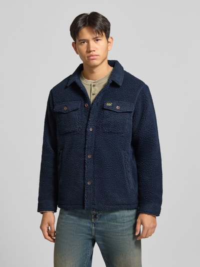 Superdry Regular Fit Hemdjacke aus Fleece Marine 4