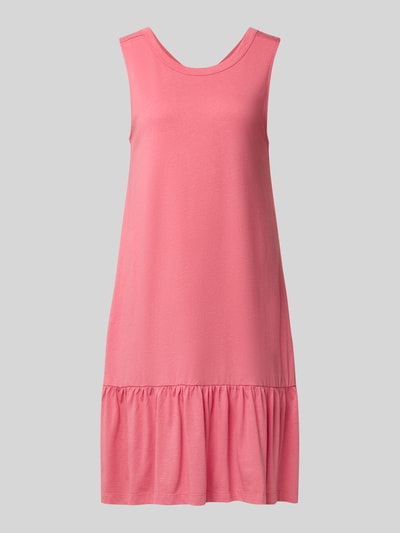 Produktfoto, Relaxed Fit Freizeitkleid aus Baumwoll-Modal-Mix von s.Oliver RED LABEL in Rosa mit glatter Oberfläche und Volantabschluss.