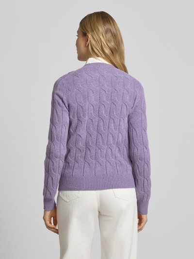 Tommy Hilfiger Regular fit gebreide pullover van pure wol Lila - 5