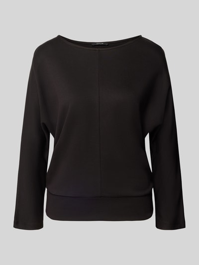 OPUS Shirt met lange mouwen met boothals model 'Suisa' Zwart - 1