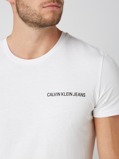 Calvin Klein Jeans T-Shirt mit Logo-Print Weiss 3