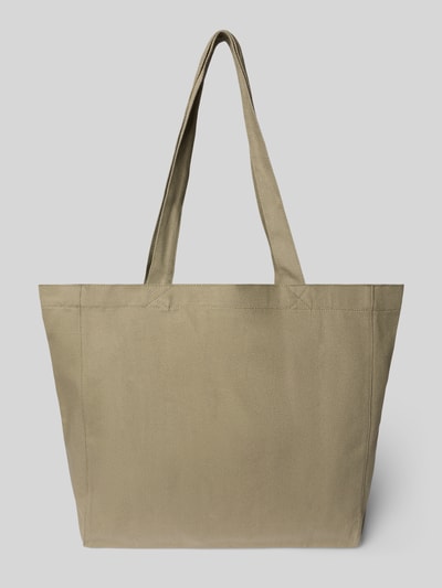 Produktfoto, sandfarbener Shopper aus Baumwolle mit Logo Modell 'Boutique Athene' von MADS NØRGAARD, rechteckige Form, glatte Textur