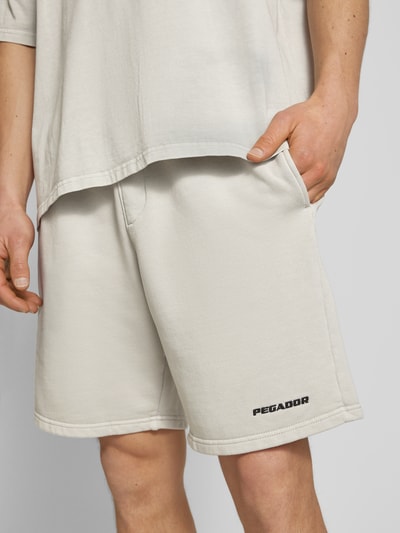 Pegador Sweatshorts mit Label-Stitching Hellgrau 3