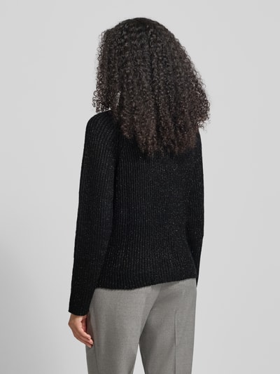 Jake*s Collection Gebreide pullover in riblook met opstaande kraag Zwart - 5