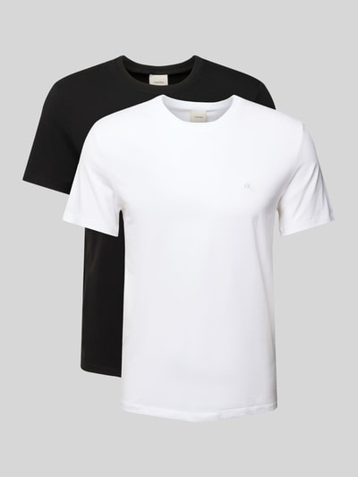 CK Calvin Klein T-Shirt mit Label-Stitching Weiss 2