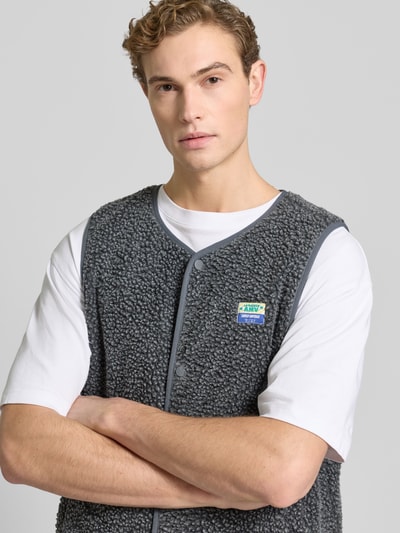 American Vintage Gilet met labeldetail, model 'HOCKTOWN' Antraciet - 3