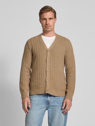 Samsøe Samsøe Regular fit cardigan van puur katoen, model 'Samicah' Lichtbruin - 4