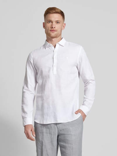 Jack & Jones Premium Koszula lniana o kroju regular fit z kołnierzykiem typu kent model ‘MAZE’ Biały 4