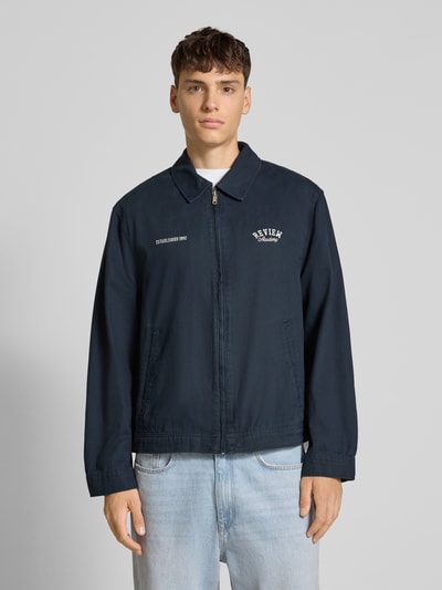 REVIEW Twill seizoensjack met steekzakken Marineblauw - 4