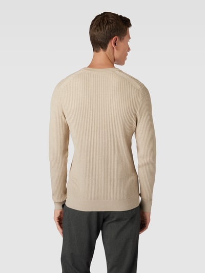 Christian Berg Men Strickpullover mit Strukturmuster Sand Melange 5