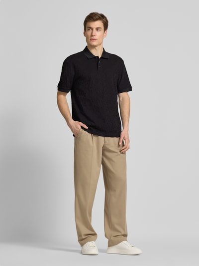 ARMANI EXCHANGE Regular fit poloshirt met structuurmotief Zwart - 1