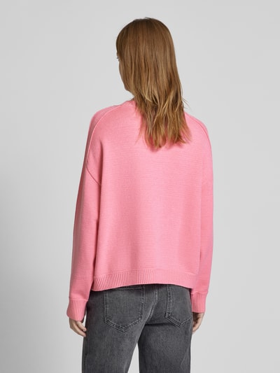 Milano Italy Oversized Strickpullover mit Viskose-Anteil Rosa 5