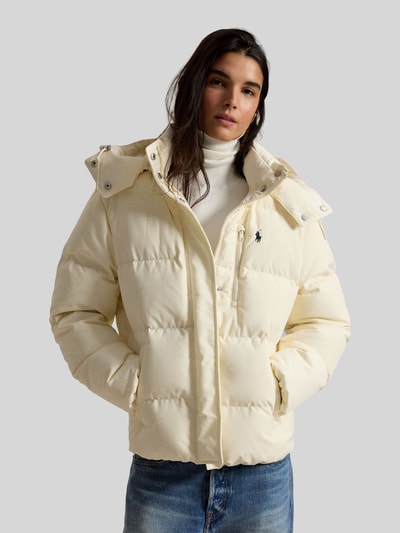 Polo Ralph Lauren kurtka pikowana o kroju regular fit z odpinanym kapturem Złamany biały 4