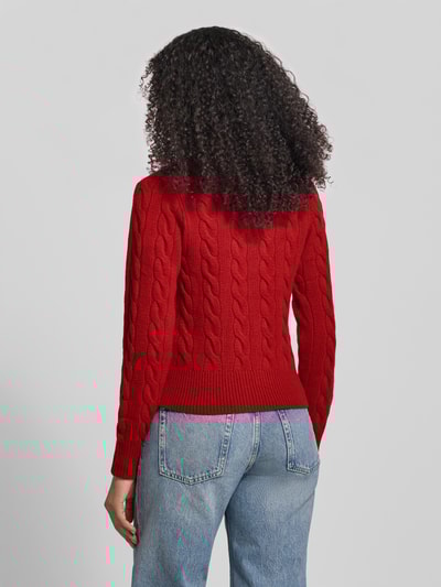 Polo Ralph Lauren Cardigan aus Wolle-Kaschmir-Mix mit Label-Stitching Dunkelrot 5
